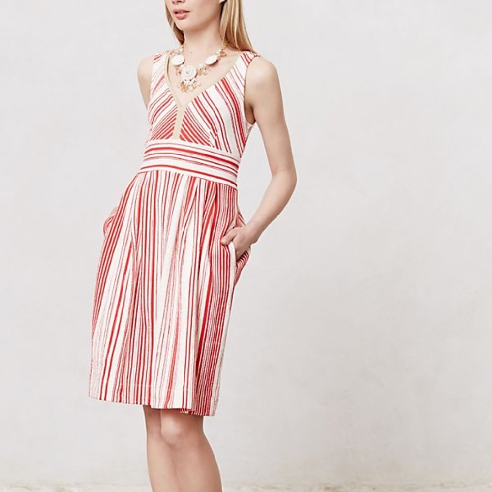 Anthropologie Postmark Poppy Striped Dress